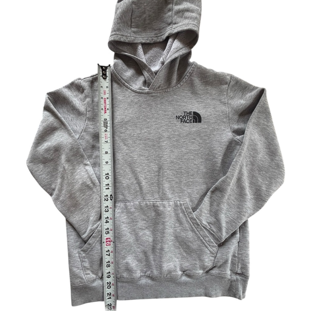 The North Face Boy’s 10-12yo Gray Hoodie w “Never Stop Exploring” Camo Graphic - Picture 13 of 17